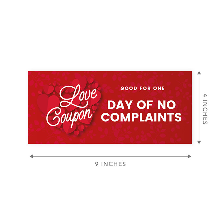 The Holiday Aisle® Hearts Good for One Love Funny Romantic Coupons Wayfair